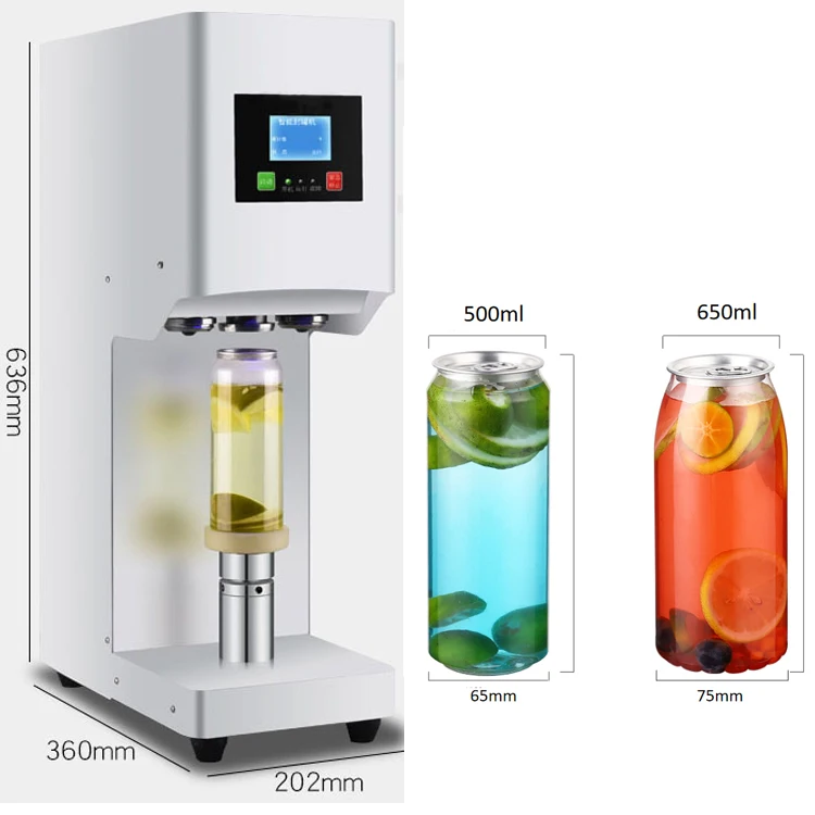 

2023 Newest Soda Can Sealing Machine Automatic Tin Can Sealer with cup holder For Bubble Tea Saop Business