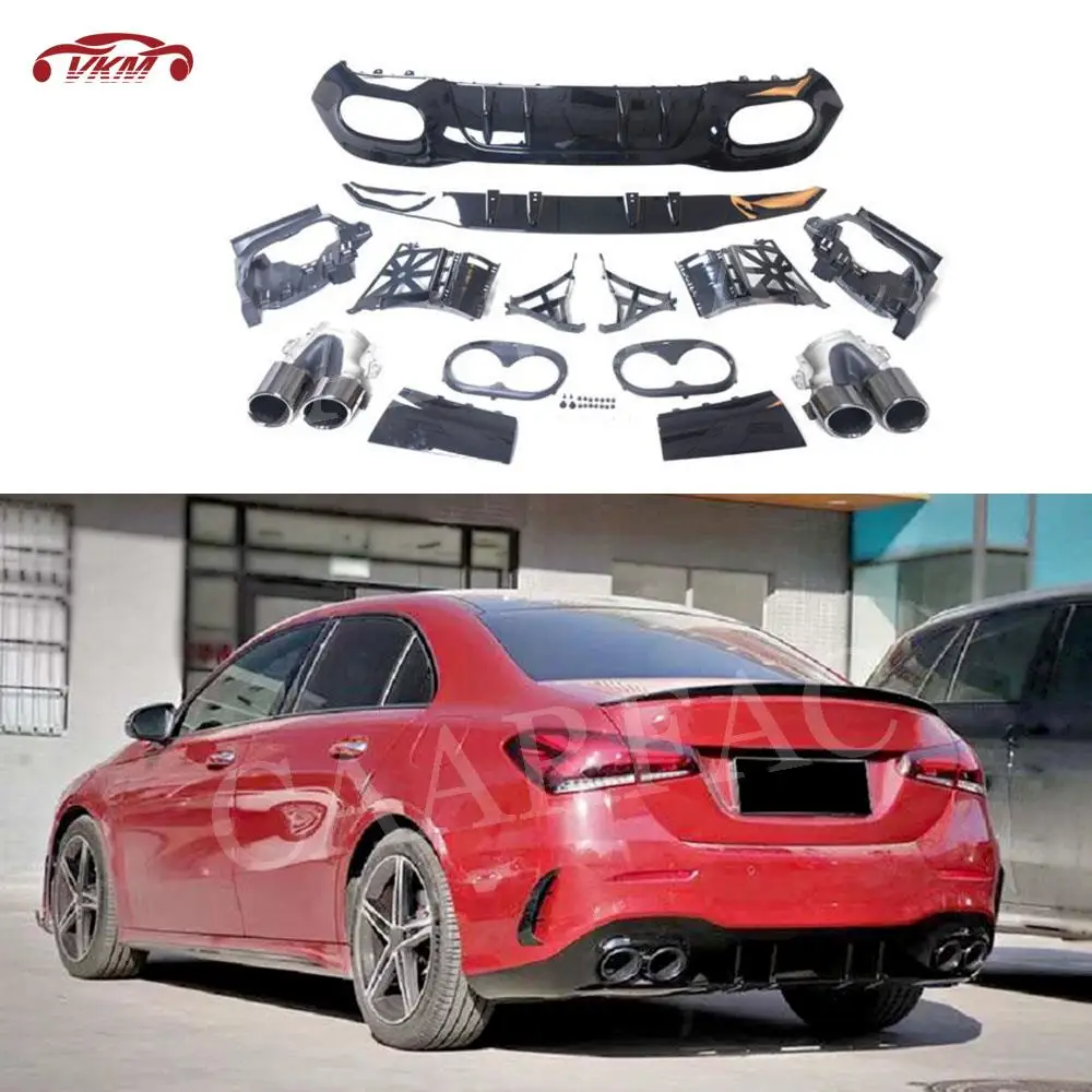 

Car Rear Bumper Lip Diffuser Exhaust Tips Accessories for Mercedes Benz A Class W177 A180 A200 A160 A250 A35 A45 AMG Sedan 2020+