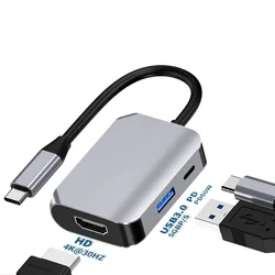 Type C Hub to HDMI-compatible VGA PD Switch Cable Splitter Extend Converter Phone Charging Dock Mouse Keyboard USB Disk Adapter