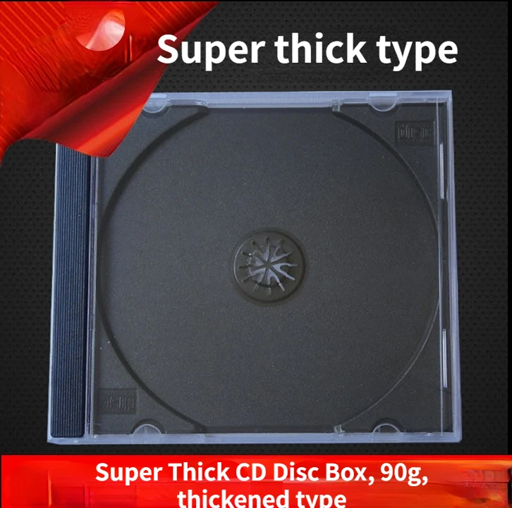 10Pcs 100g Black Bottom CD Box 100 Black Single CD Empty Box Transparent Black Bottom Single-sided CD Box CD Case