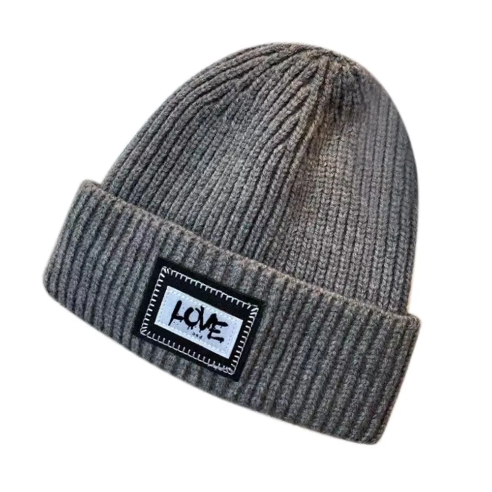

Love Letter Pattern Kids Knitted Hat Crochet Warm Baby Children Caps Thick Soft Ear Protection Hat Toddler Newborn Infant