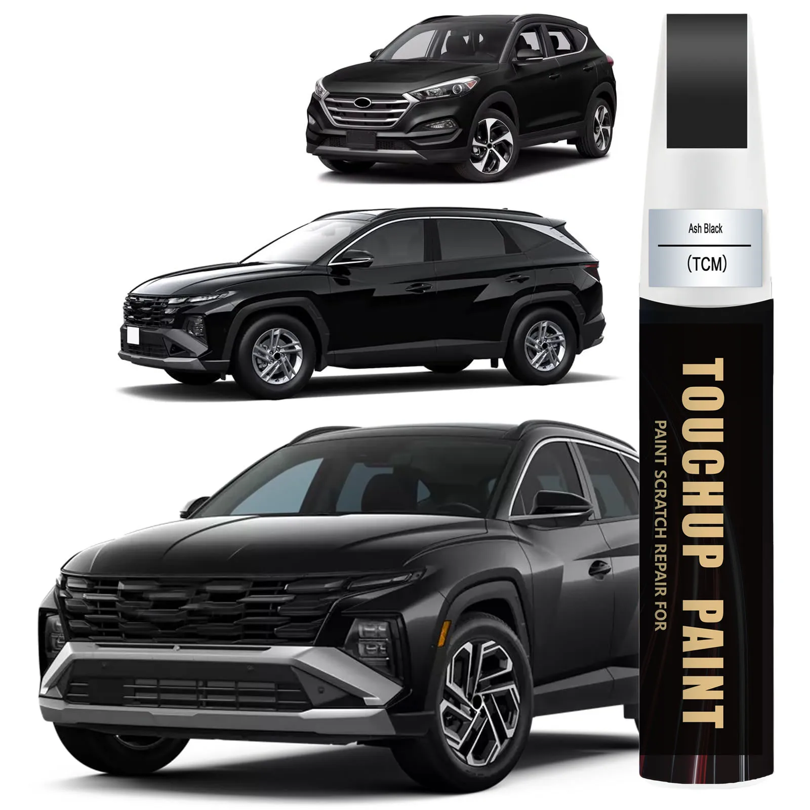 TCM Ash Black Touch Up Paint Compatible with Dodge Ram/Hyundai, Car Paint Pen Scratch Repair Two-In-One Touch Up Paint
