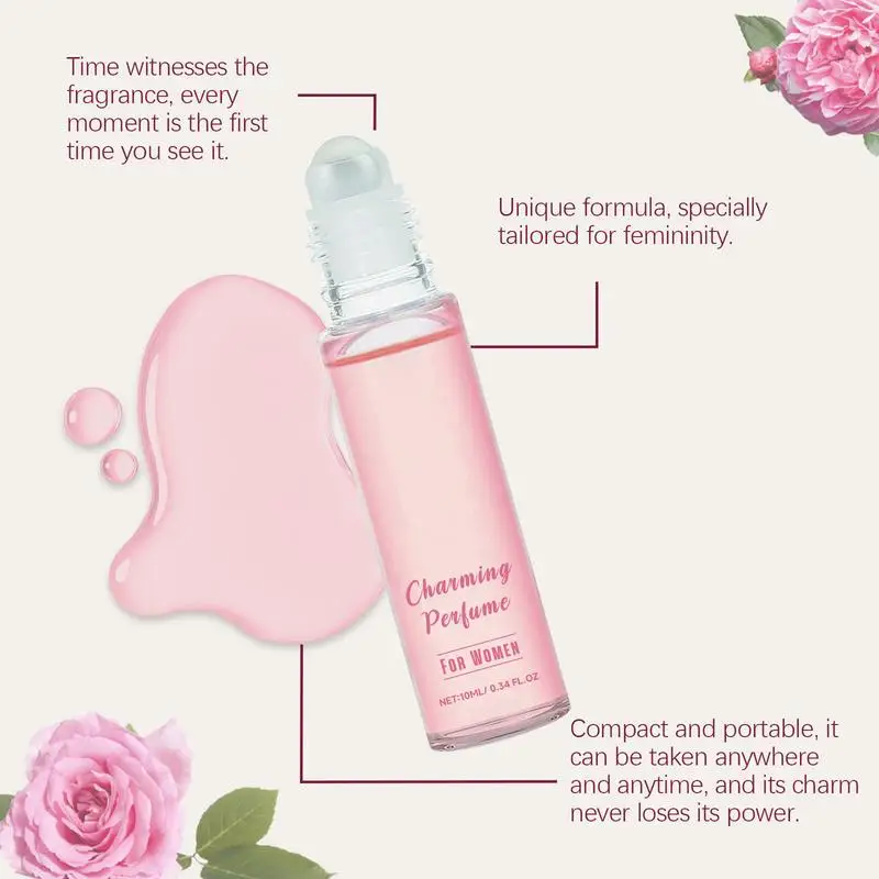 10ml mini garrafa perfume rosa perfume fragrância natural fresco de longa duração liberador charme para namoro diário viagem acampamento negócios