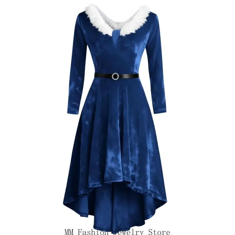 Robe Mère Noël à Franges Femme – Modèle Doré – photo 9