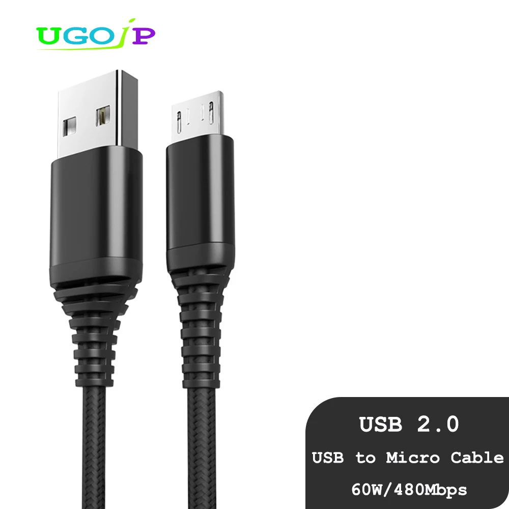 UGOjP Micro USB Cable 60W Fast Charging Cable USB to Type C Data Cable USB Wire For Tablet Android Mobile Phone USB Charge Cord