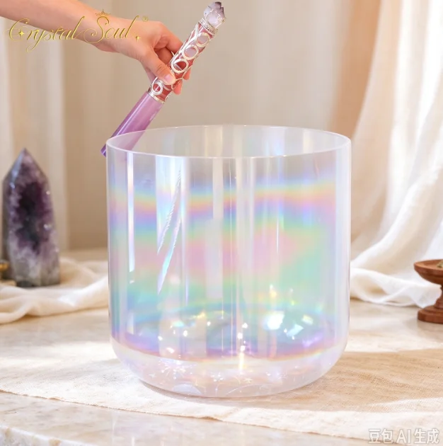 Crystal Soul Thickened High-quality Large-sized Gradient Aurora Alchemy Crystal Bowl