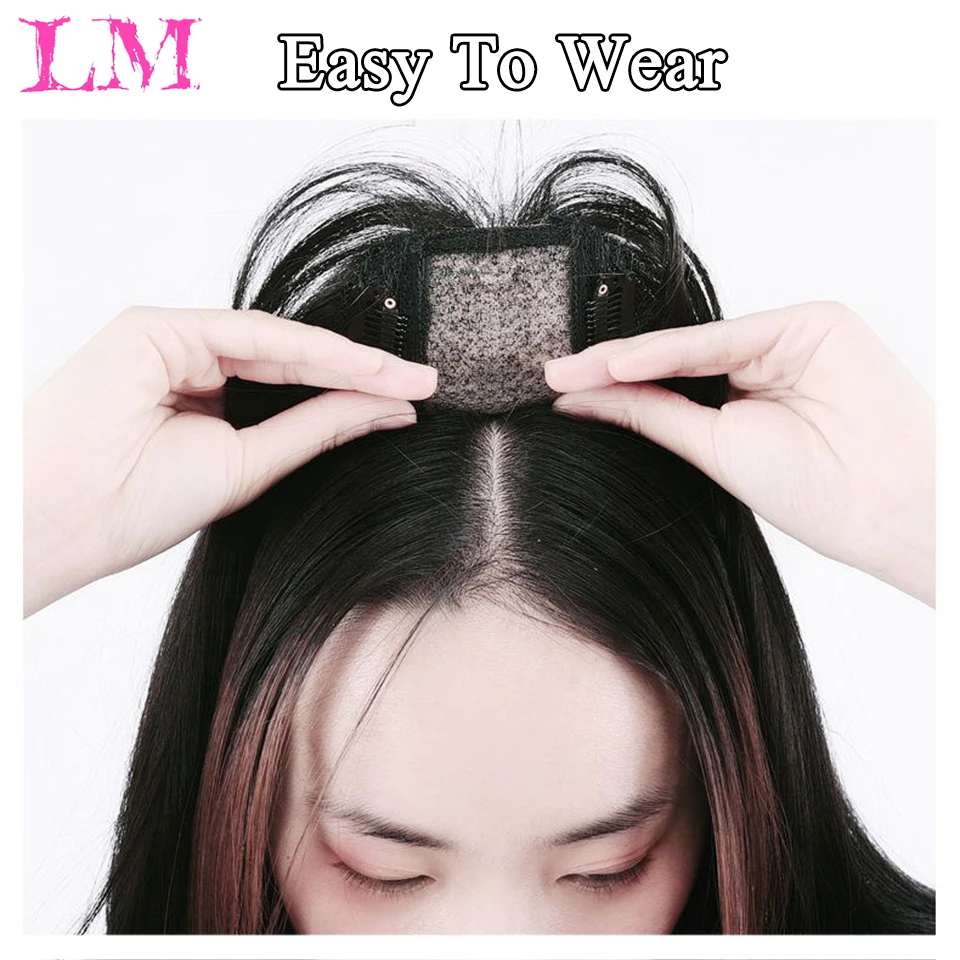 Lm Wasser Welligkeit Perücke Luft Pony Kopf über Kopf 3d Pony unsichtbare nahtlose Kopfhaar natürliche unsichtbare Ersatz Abdeckung weißes Haar