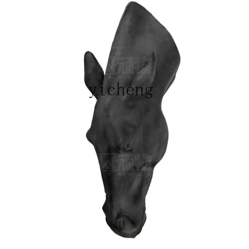 Xl Frp Horse Head Sculpture Large Corridor Entrance Fortune Floor-Standing Decorations Horse