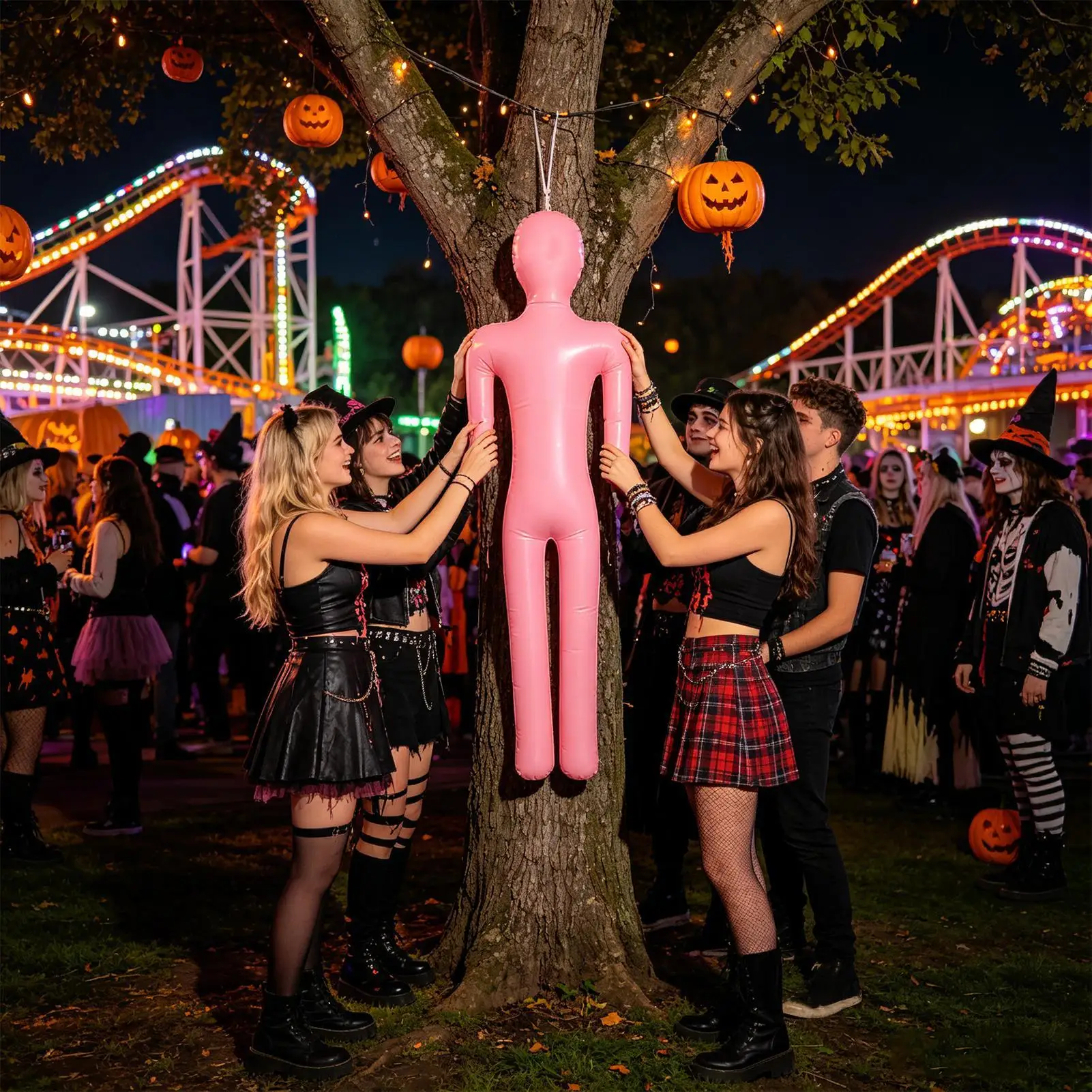 Inflatable Full Body Mannequin Reusable Scary Prop Ornament Mannequin Blow Up Dead Body For Backyard Porch Driveway Garden Park