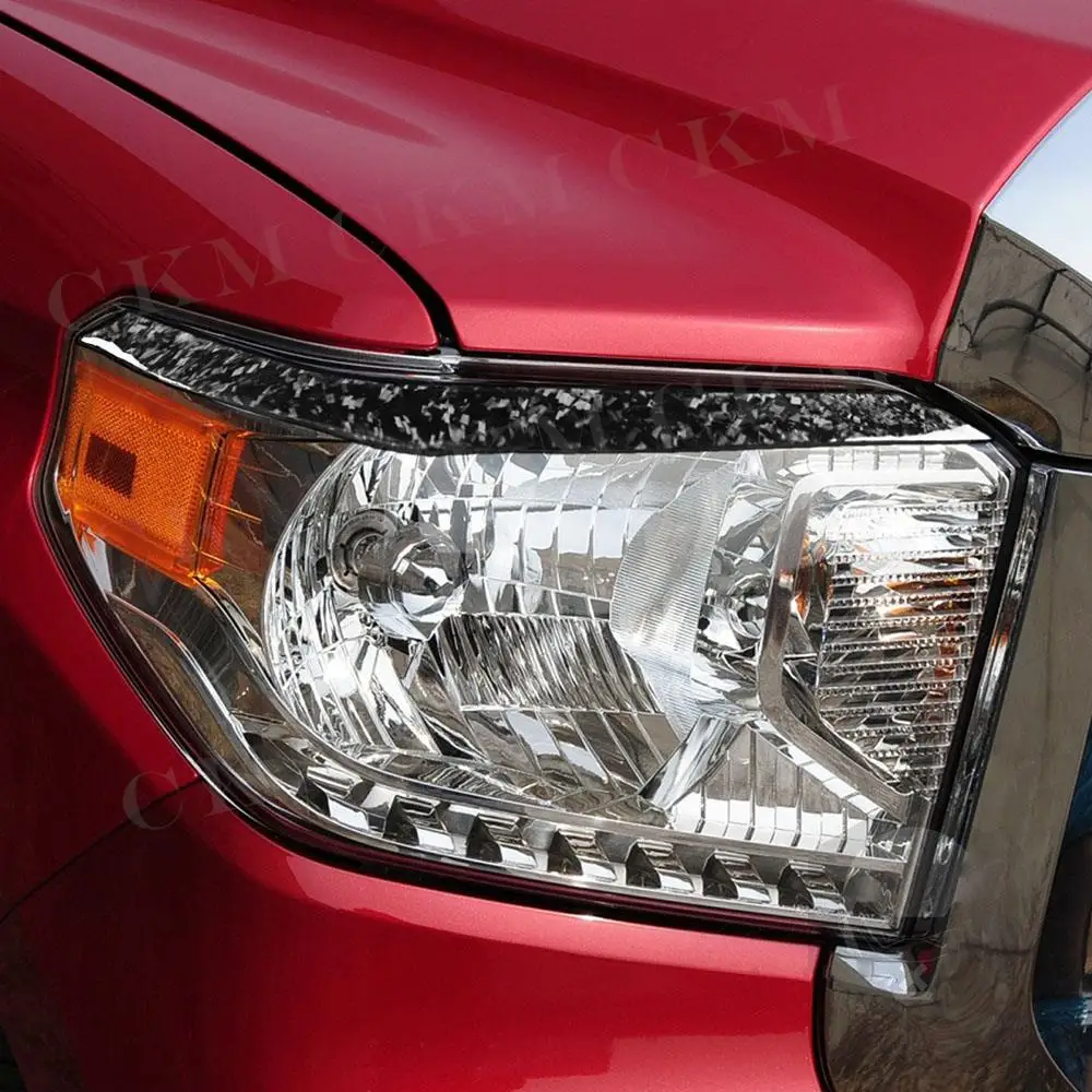 

Кованые наклейки на передний бампер из углеродного волокна для Toyota Tundra 2014 2015 2016 2017 2018, украшения на фары