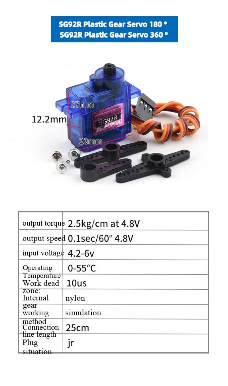 Servo SG90/5010 MG90S MG995/996R Servo Hubschrauber 9g Ferngesteuertes Flugzeug Motor Flugzeugmodell mit festen Flügeln – Detail 16