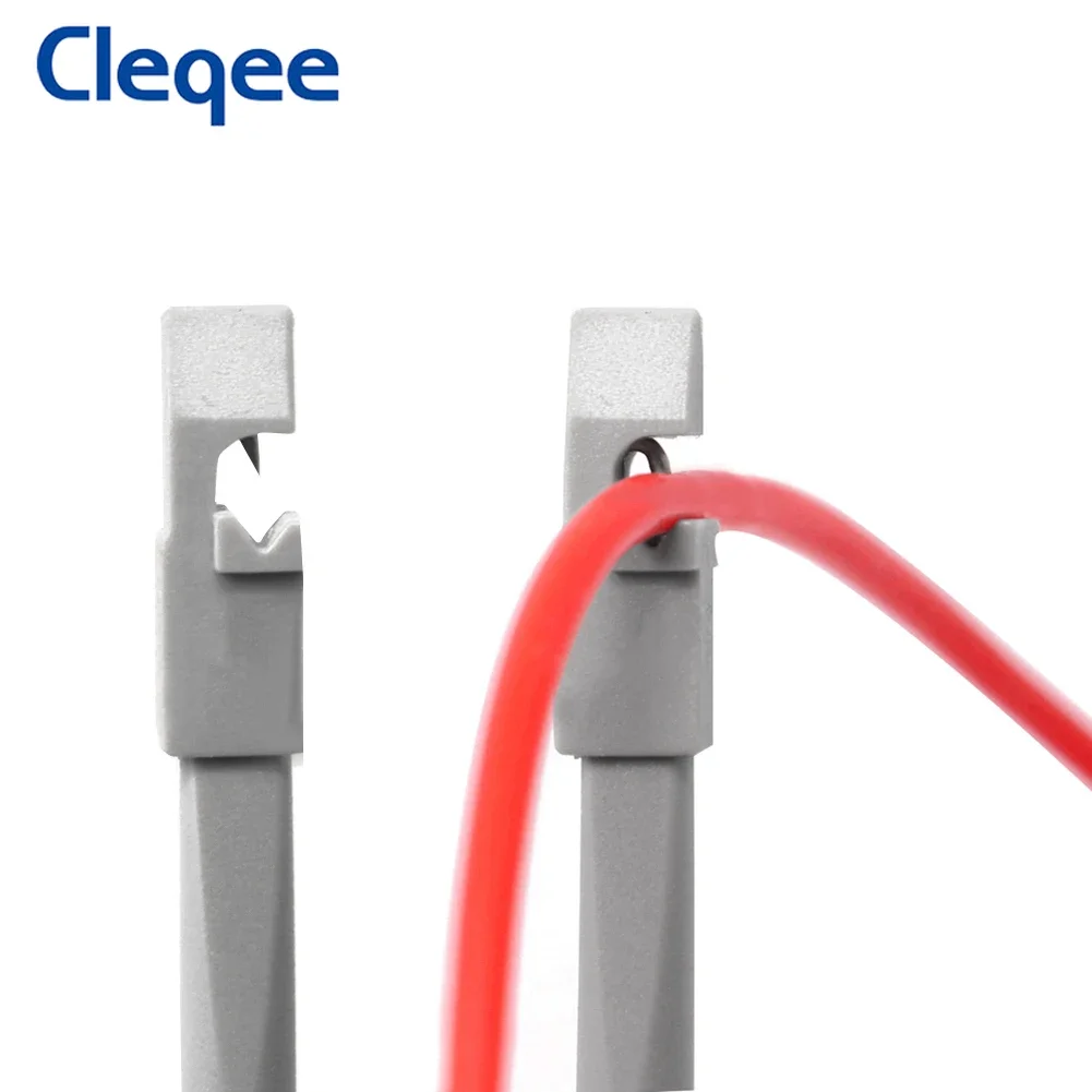 Cleqee P5006 2PCS Insulated Test Hook Clip Wire Piercing Probe with 4mm Socket Bulit-in High Qulity Spring DIY Tool