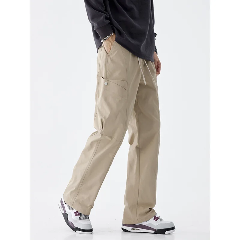 

Spring and Summer Loose Mopping Paratrooper Pants Men's Trend Versatile Wide-leg Casual Straight Overalls