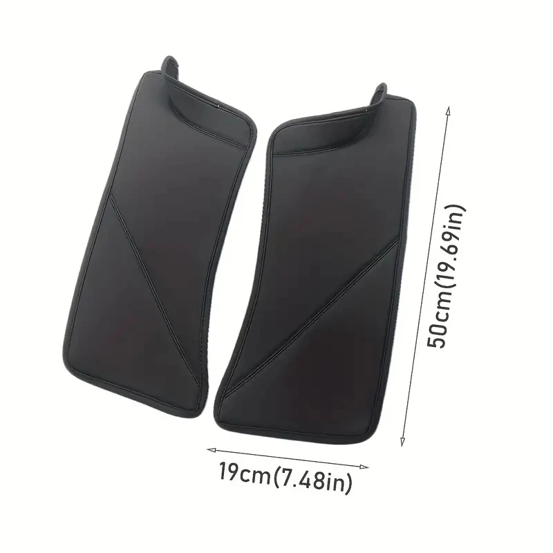 For Tesla Model Y Rear Door Sill Protective Pad Cover Leather Guards Threshold Bumper Strip Rear Seat Anti Kick Pads Accessories