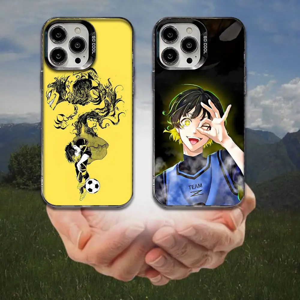 

B-Blue Lock Bachira Meguru Phone Case For iPhone 16,15,14,13,12,11,8,7,Pro,Max,Plus,Mini,XS,SE Anti Fall Black Matte Hard