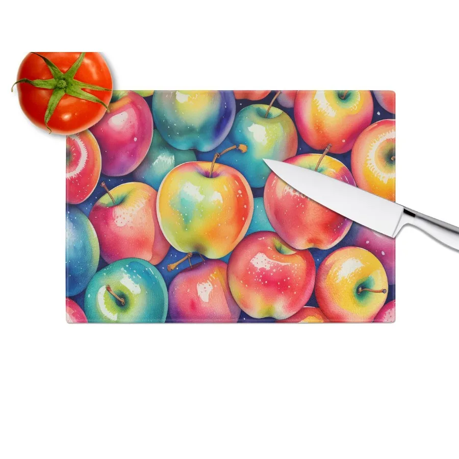 NEW Colorful Apples Glass Cutting Board Drative Tempered Glass Kitchen Cutting and Serving Board Large Size Chopping Board