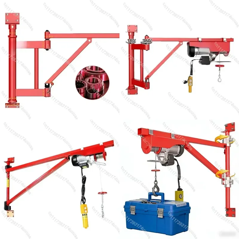 Wall Mounted Rotatable Mini Folding Arm Crane with Thickened Bracket Household Lifting Hoist for Window Hoisting Work