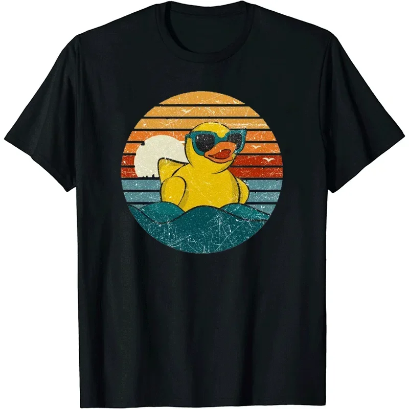 Cute Duck Print T-shirts Summer Women Casual Fashion Funny High Street Sale Tops Crew Neck Short Sleeve 2000s Y2k Cheap Clothes