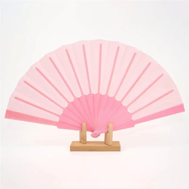 12PCS Folding Hand Fan Wedding Party Fan For Wedding, Tea Party, Travel, DIY Craft, Gift (Pink)