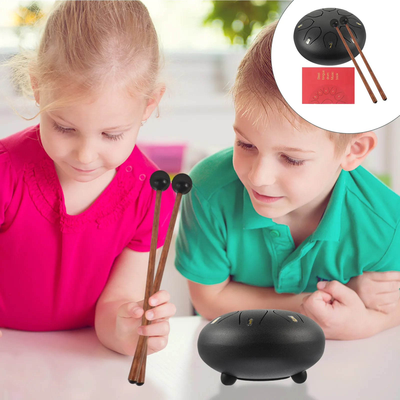 

1 set 1 Set Ethereal Tongue Drum Percussion Instrument For Kids Adults Stress Relief Durable Melodious Sound Creative