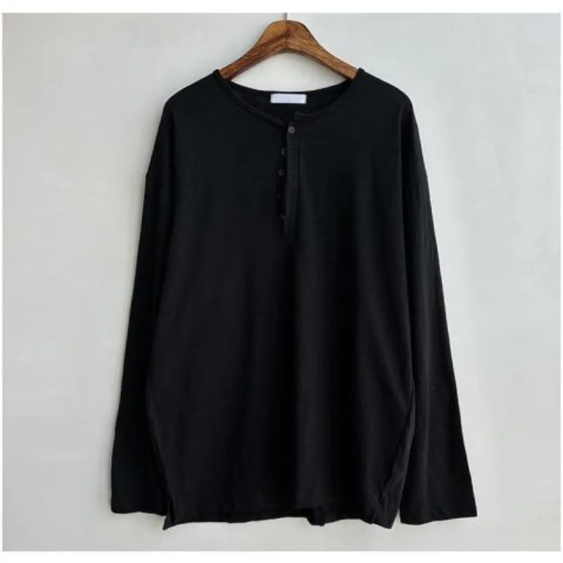Men's Clothing Trend Bottoming T-Shirts Autumn Winter Loose Long Sleeve V-neck Versatile Fashion Comfortable Popularity Simple