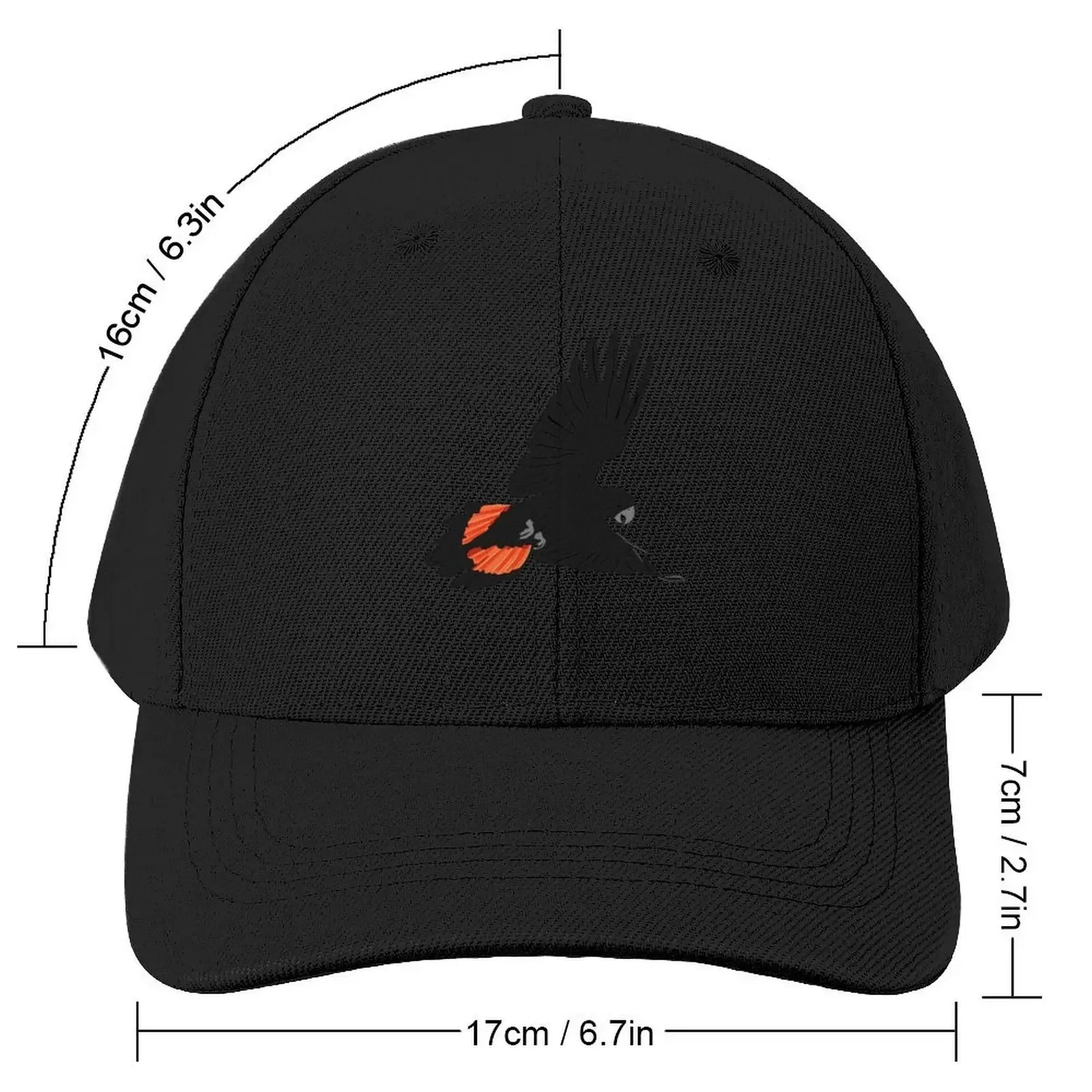 Red-tailed Black Cockatoo Baseball Cap Icon Beach Trucker Hat Men's Caps Women's