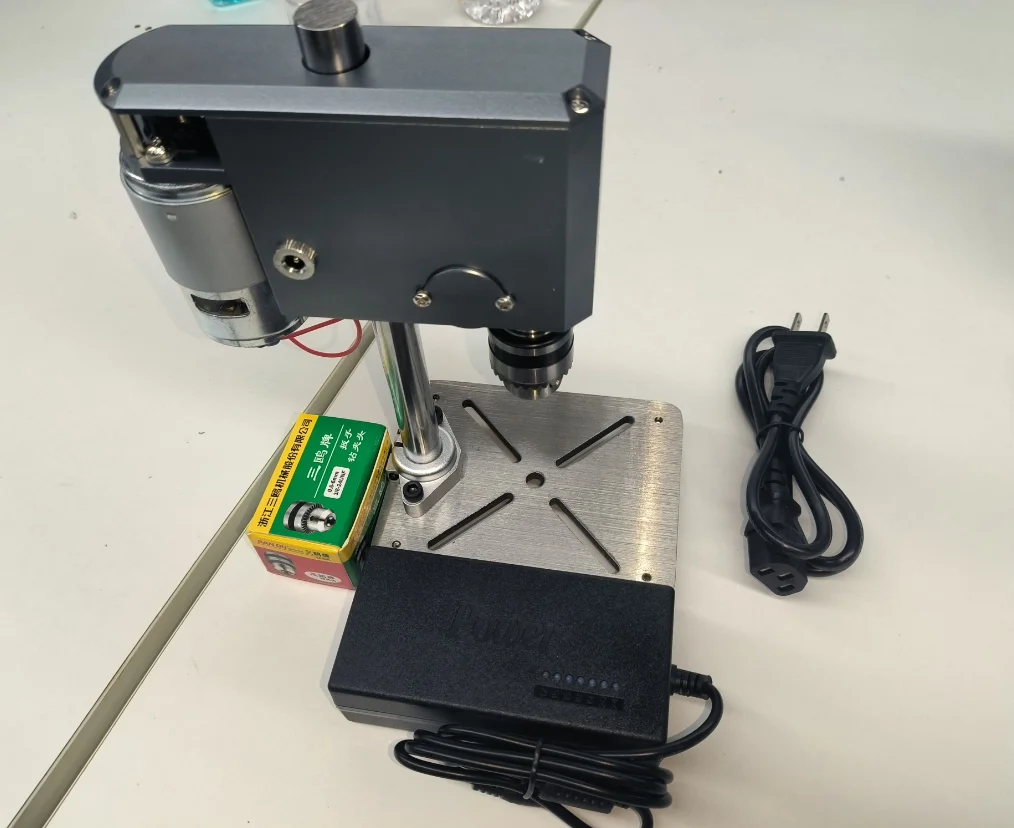 Space Grey Precision Mini Bench Drill 12V-24V Multifunctional Home Use for Bead Making And Watch Repair