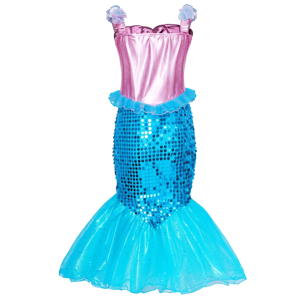 Mermaid Dress for Girl Princess Costume Charms Kids Cosplay Children Carnival Birthday Party Clothes Summer Fancy Dress Up