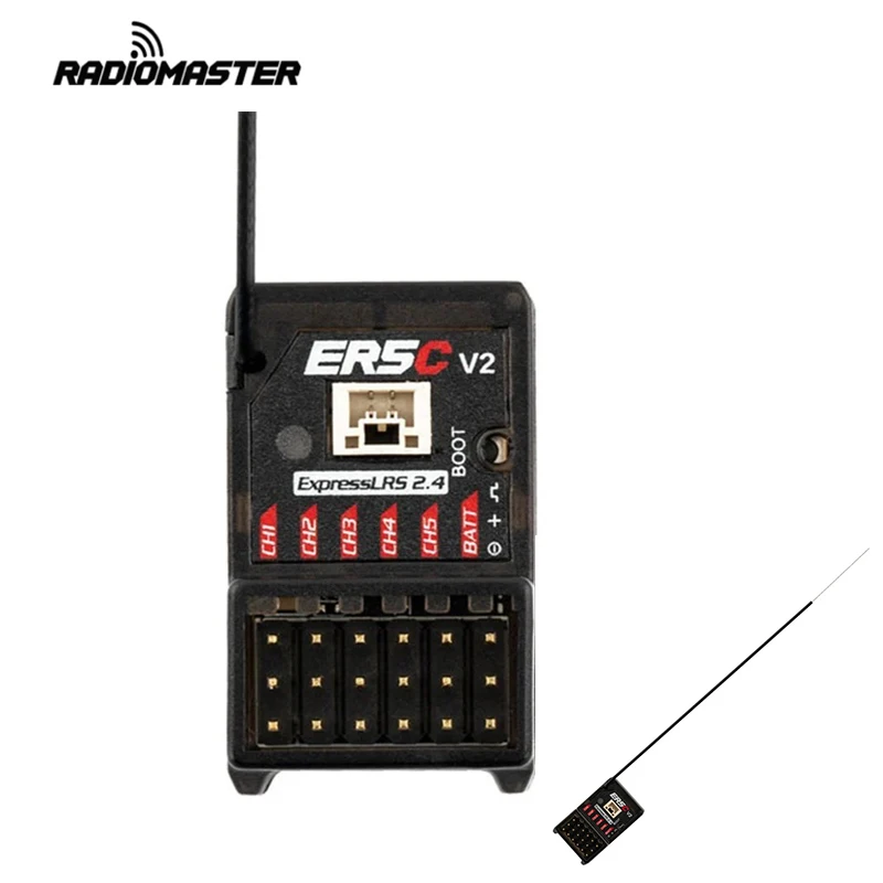 RadioMaster ER5C-V2 2.4G ELRS 5CH PWM Receiver Voltage Telemetry RX for Surface Marine RC Applications