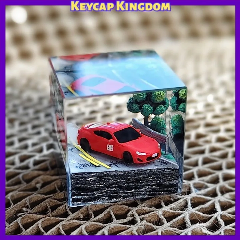 Original Initial D AE86 Theme Mechanical Keyboard Resin Custom Artisan Keycap PC Gaming Keyboard Point Keycap DIY Collect Gift