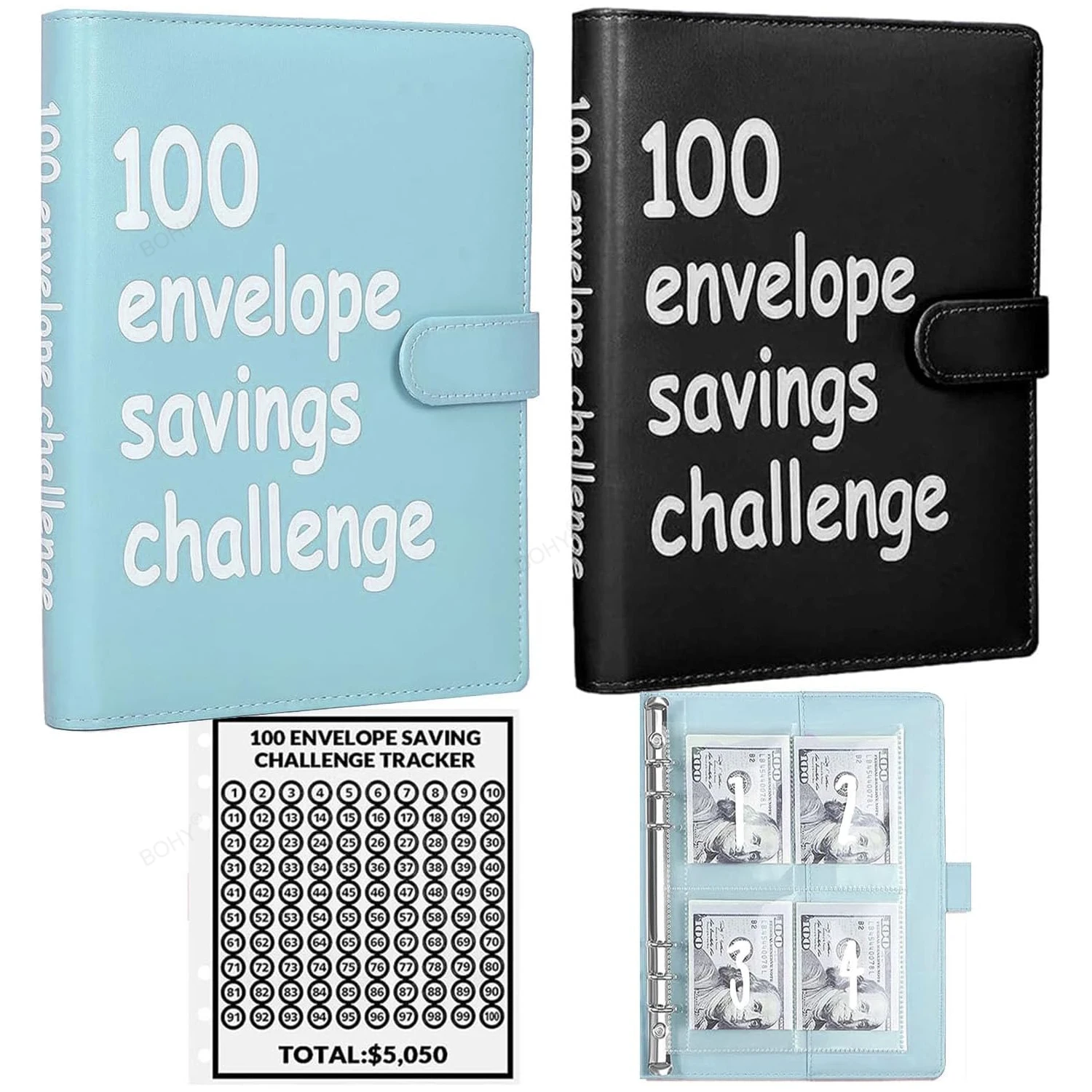 money saving budget binder com dinheiro facil e divertido money saving saving challenge a5 5050 100 envelopes 01