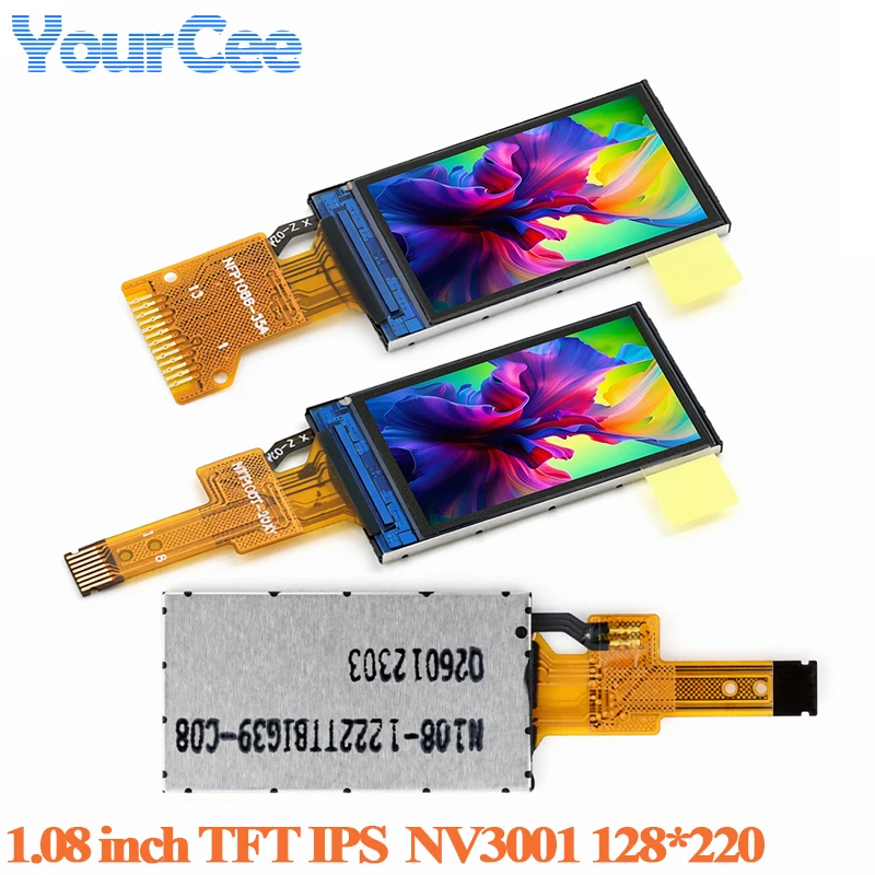 1.08 Inch TFT Display HD IPS LCD Full Color Bare Screen 1.08