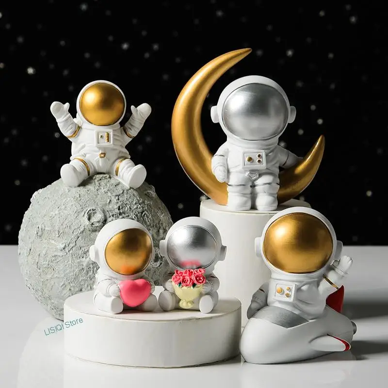 

2022 Space Astronaut Resin Figure Ornaments Figurines Home Decoration Accessories for Living Room Ornaments for Home Decor