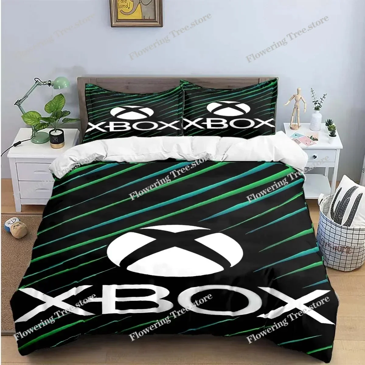 Cool Gamer X-XBox Print Bedding Sets Exquisite Bed Supplies Set Duvet Cover Bed Comforter Set Bedding Set Luxury Gift