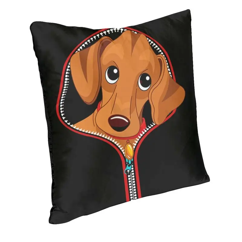 Funny Dachshund Cushion Covers Sofa Decoration Dackel Sausage Dog Square Throw Pillow Case 45x45cm