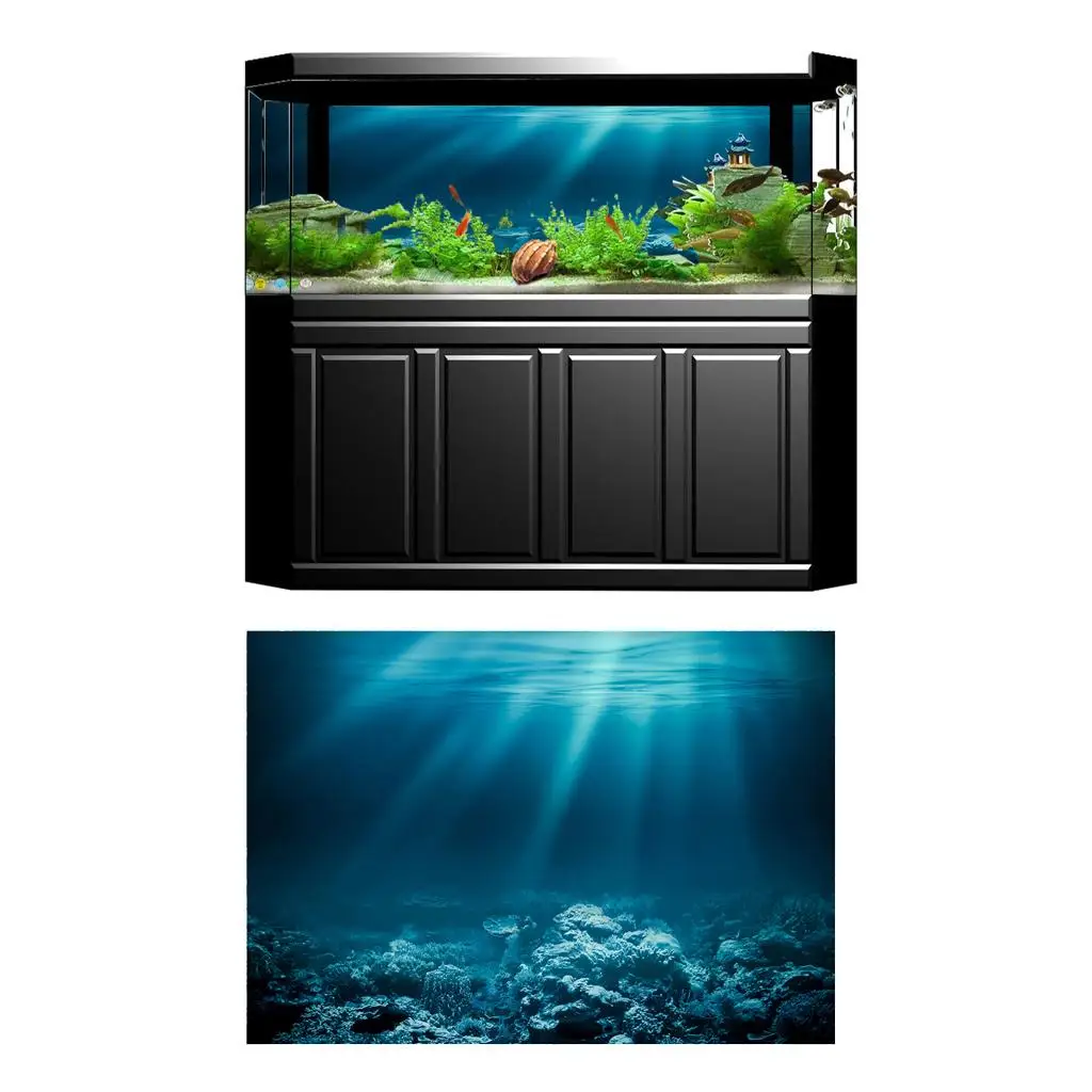 Amagogo MagiDeal PVC Single Sided Aquarium Background Poster Decor Fish Tank Wall