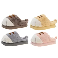 3D Cat Paw Plush Slippers Flat Thermal Slippers Comfortable Fluffy Home Slippers Anti Slip Cute Paw Slippers for Indoor Bedroom - Image 6
