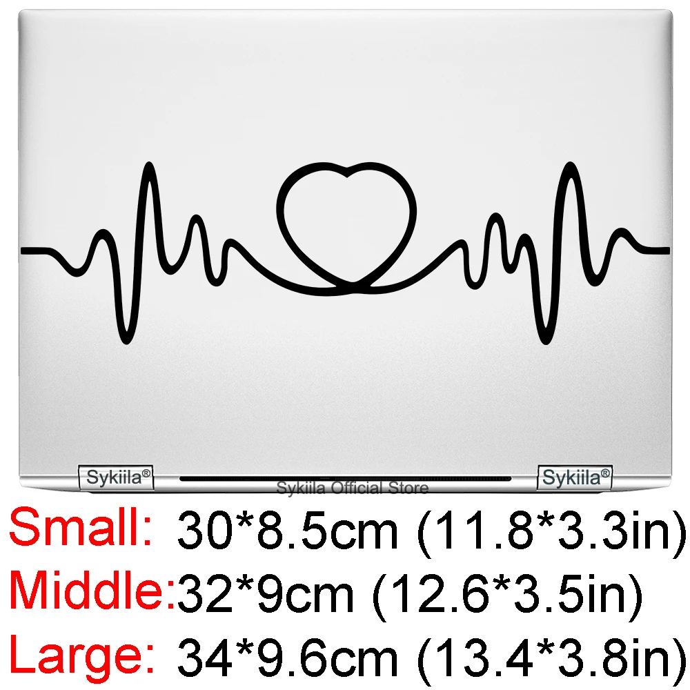 Vinyl Decal Sticker for Macbook Air 13 Pro 14 15 16 17 18 Laptop Notebook Heartbeat Line ECG Line Art Waveform Heart Outline