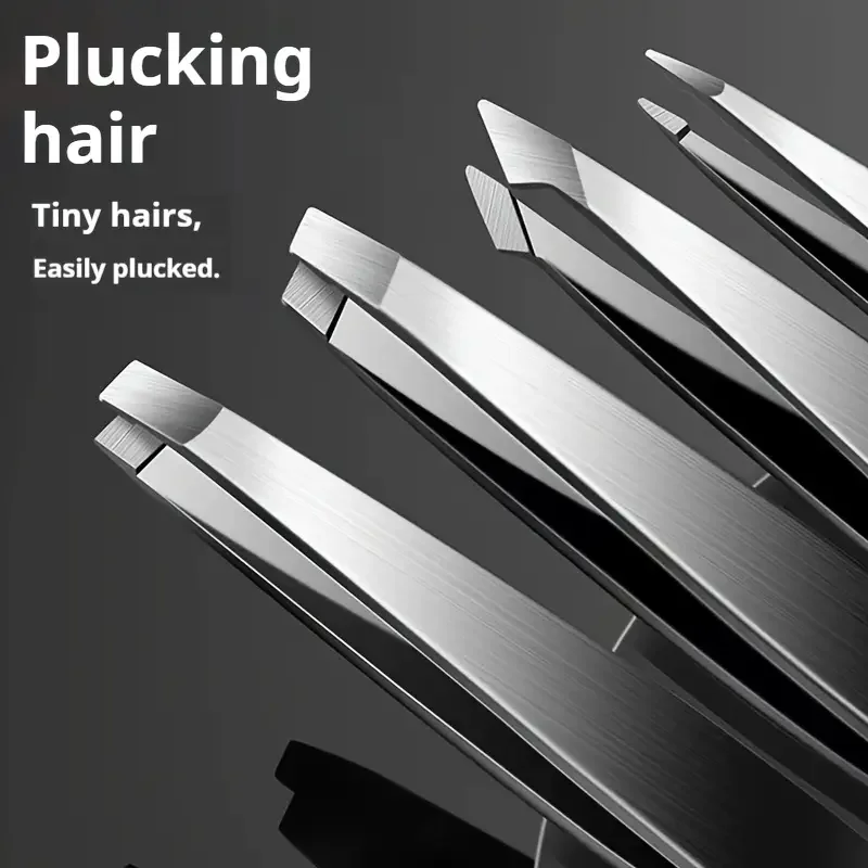 Juego de pinzas profesionales de acero inoxidable, 4 Uds., perfecto para el cuidado del depilación de cejas, férula y depilación encarnada más