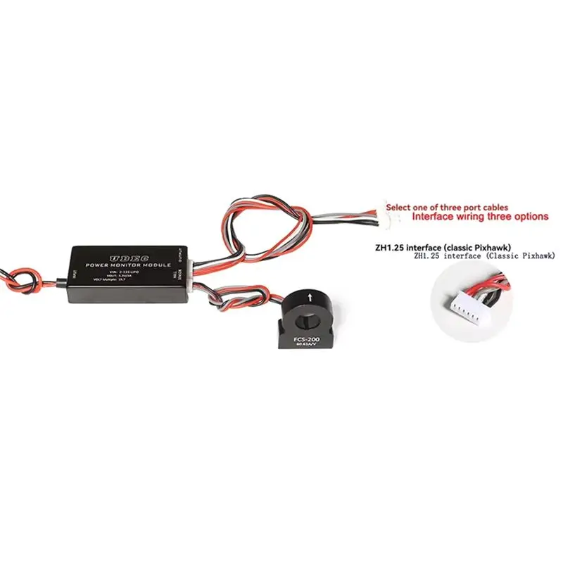 For PIXHAWK/Pixraptor/PX4 Series Power Monitor Module With Hall Sensor 200A High Voltage 12S For Drones 1.25 Common Interface