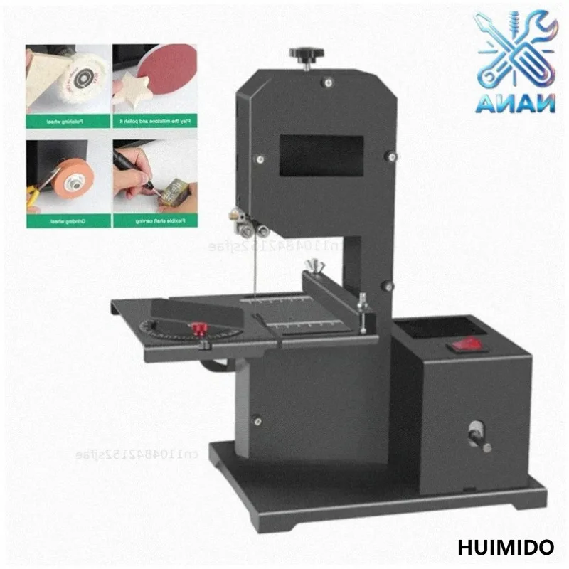 800 W Electric Desktop Woodworking Band Saw Machine Small Multifunction Curve Cutting Tool With 1 Linear Saw Strip 1750RPM 70 MM