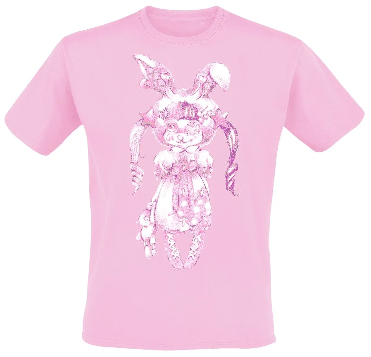 

Sweet Dark Bunny Tee Ideal for Subculture Enthusiasts Who Appreciate Edgy Cute Style in Casual T-Shirts