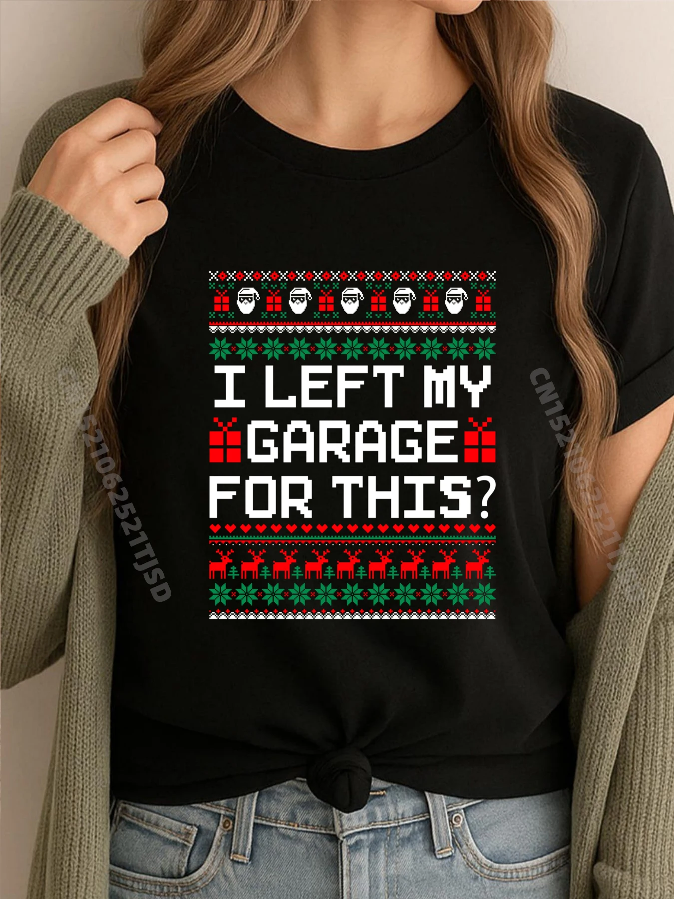 

Я леву свой гараж для этого автомобиля, автомеханика, уродливые рождественские рубашки, женские графические новые топы и футболки, игра