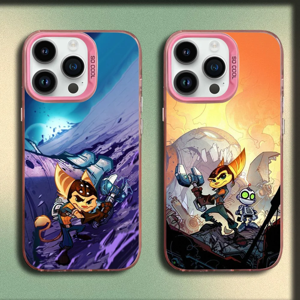 

Game R-Ratchet Clank Phone Case For iPhone 16,15,14,13,12,11,Mini,Pro,MAX Pink Matte Silicone Cover