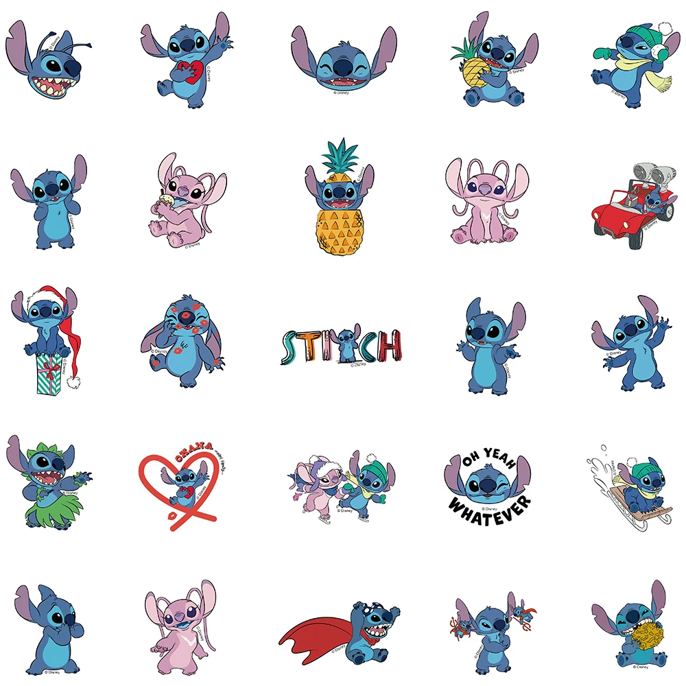 50pcs Disney Cute Monster Stitch Stickers Aesthetic Graffiti Decals For Kids Laptop Luggage Scrapbook Diary Bottle Sticker