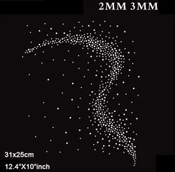 5pcs/lot(31X25cm)Stylish Stars Hotfix Rhinestone Heat Transfer Rhinestone for Embellishment Iron on DIY Accessories(SS-3233)