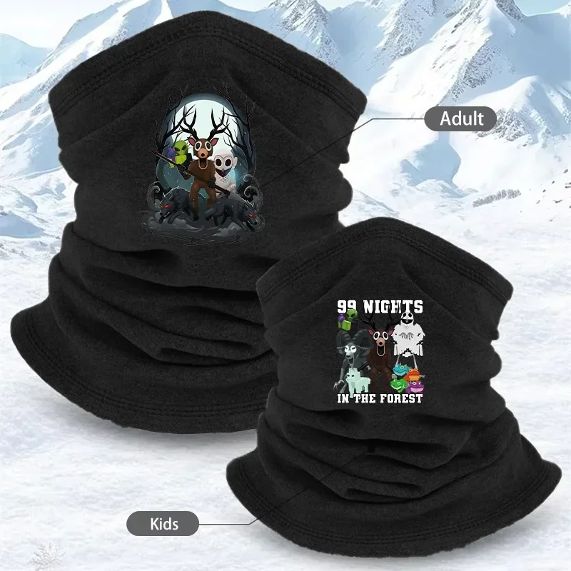99 noites na floresta inverno quente pescoço gaiter máscara dos desenhos animados jogo padrão impresso máscaras unisex acessórios ao ar livre presentes de festa