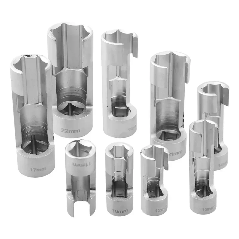 9 قطعة 10-22 مللي متر 1/4 3/8 1/2 المقبس L-شكل مفتوح سداسية مشقوق خط الوقود مزيل أدوات إصلاح السيارات مشقوق وجع