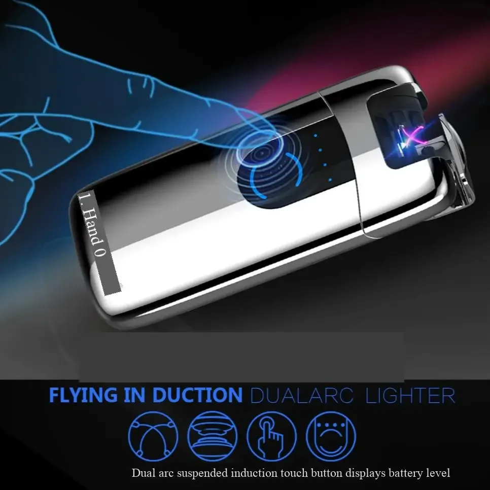 

Suspended Induction Dual Arc Lighter, Pulse Flameless Plasma USB Cigar Portable Outdoor Windproof Metal