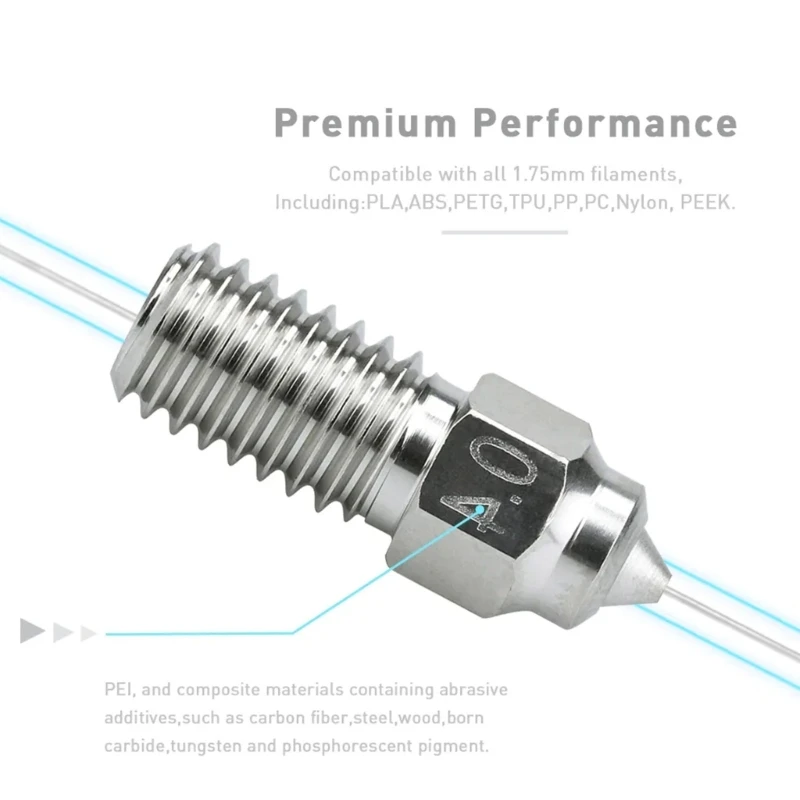 K1AA 0.4mm 0.6mm Nozzle Brass and Hardened Steel Bimetallic for Neptune 4 Printers